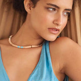 Colorful Ethnic Girl Necklace Beach Bohemian Soft Pottery Neck Chain