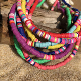 Colorful Ethnic Girl Necklace Beach Bohemian Soft Pottery Neck Chain