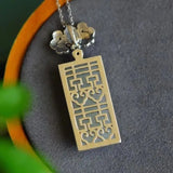 Exquisite Southern Red Tourmaline Hetian Jade Necklace Pendant
