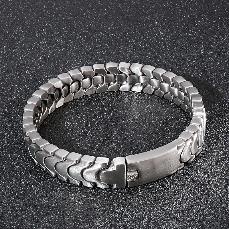 Personalized Titanium Steel Sand Surface Men's Bracelet