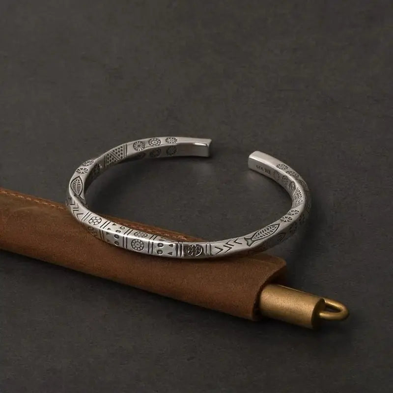 Silver Retro Hieroglyph Totem Bracelet Jewelry