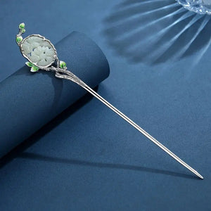 Hetian Jade Hanfu Hairpin Silver Jewelry