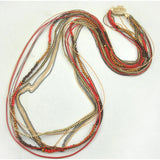 Multi-Layer Long Necklace, Colorful Beaded Statement Jewelry