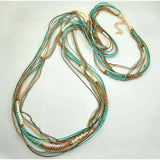 Multi-Layer Long Necklace, Colorful Beaded Statement Jewelry