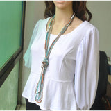 Multi-Layer Long Necklace, Colorful Beaded Statement Jewelry