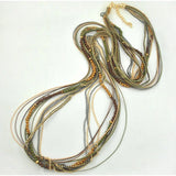 Multi-Layer Long Necklace, Colorful Beaded Statement Jewelry