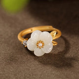 Chalcedony Plum Bossom Engagement Ring - Adjustable Silver Jewelry