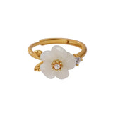 Chalcedony Plum Bossom Engagement Ring - Adjustable Silver Jewelry