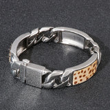 Men's Leopard Print Stainless Steel Casting Bracelet