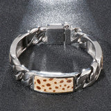 Leopard Print Stainless Steel Casting Bracelet Men's Jewelry