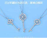 Austrian Shell Pendant Necklace Titanium Steel Crystals Clavicle Chain