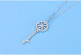 Austrian Shell Pendant Necklace Titanium Steel Crystals Clavicle Chain