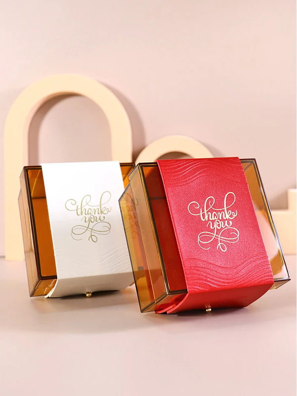 Wedding Candy Box Leather Waist Seal Plastic Box Logo