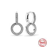 925 Sterling Silver Heart Round Earrings Earstuds High Fashion Jewelry