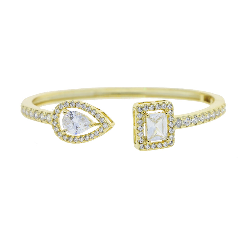5A CZ Paved Bracelet Bangle Silver Plated Wedding Jewelry