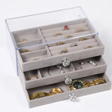 Clear Drawer Jewelry Storage Box - Three Layer Organizer