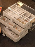 3-Layer Clear Drawer Jewelry Storage Box