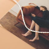 925 Sterling Silver Pearl Clavicle Choker Necklace Jewelry
