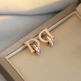 D Circle Earrings - Titanium Steel Zircon Party Earrings for Women