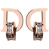 D Circle Earrings - Titanium Steel Zircon Party Earrings for Women