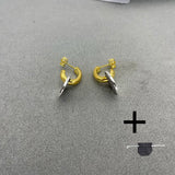 925 Sterling Silver Spanish Bear Style Pearl Stone Earrings