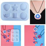 American Independence Charms Pendant Silicone Resin Mold For Jewelry Making