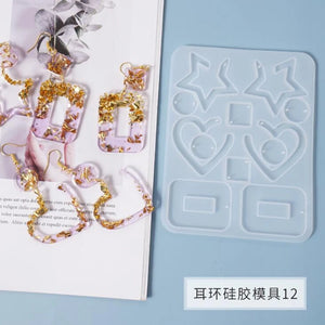 Transparent Silicone Mold Heart Stars Charms Pendant DIY Earring Pendant Mold