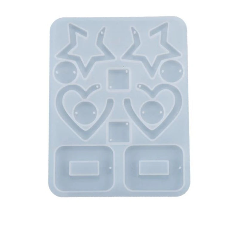 Transparent Silicone Mold Heart Stars Charms Pendant DIY Earring Pendant Mold
