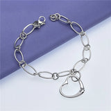 925 Silver Heart Charm Bracelet for Women Wedding Christmas