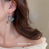 Zircon Crystal Rabbit Earrings Ear Hook