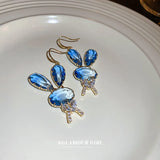 Zircon Crystal Rabbit Earrings Ear Hook