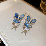 Zircon Crystal Rabbit Earrings Ear Hook