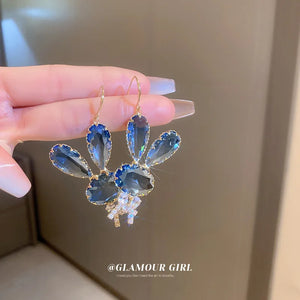 Zircon Crystal Rabbit Earrings Ear Hook