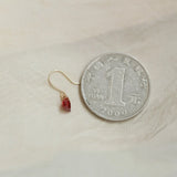 S925 Sterling Silver Wine Red Heart Zircon Ear Studs