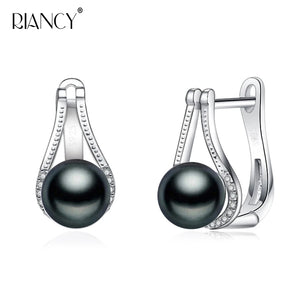 Natural Freshwater Pearl Clip Earrings 925 Sterling Silver for Women