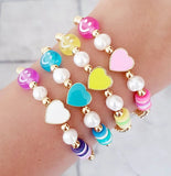 Copper and Pearl Bead Bracelet for Women and Girls