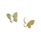925 Silver Mini Butterfly Stud Earrings with Gold Plating