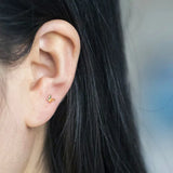 925 Silver Mini Butterfly Stud Earrings with Gold Plating