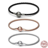 Concentric Knot Bracelet 925 Sterling Silver Leather DIY Jewelry