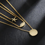 Tropical Sea Ocean 3-Layer Zircon Necklace for Women