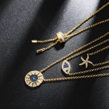 Tropical Sea Ocean 3-Layer Zircon Necklace for Women