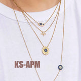 Tropical Sea Ocean 3-Layer Zircon Necklace for Women