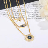 Tropical Sea Ocean 3-Layer Zircon Necklace for Women