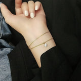 925 Silver 18k Bracelet for Women Jewelry B01