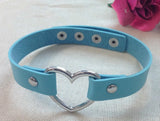 Punk Gothic Belt Choker Necklace PU Leather on Neck Buckle Necklaces