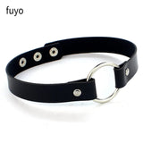 Punk Gothic Belt Choker Necklace PU Leather Necklaces For Women