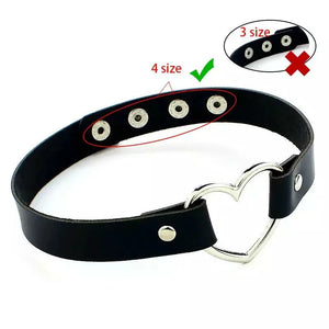 Punk Gothic Belt Choker Necklace PU Leather on Neck Buckle Necklaces