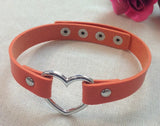Punk Gothic Belt Choker Necklace PU Leather on Neck Buckle Necklaces