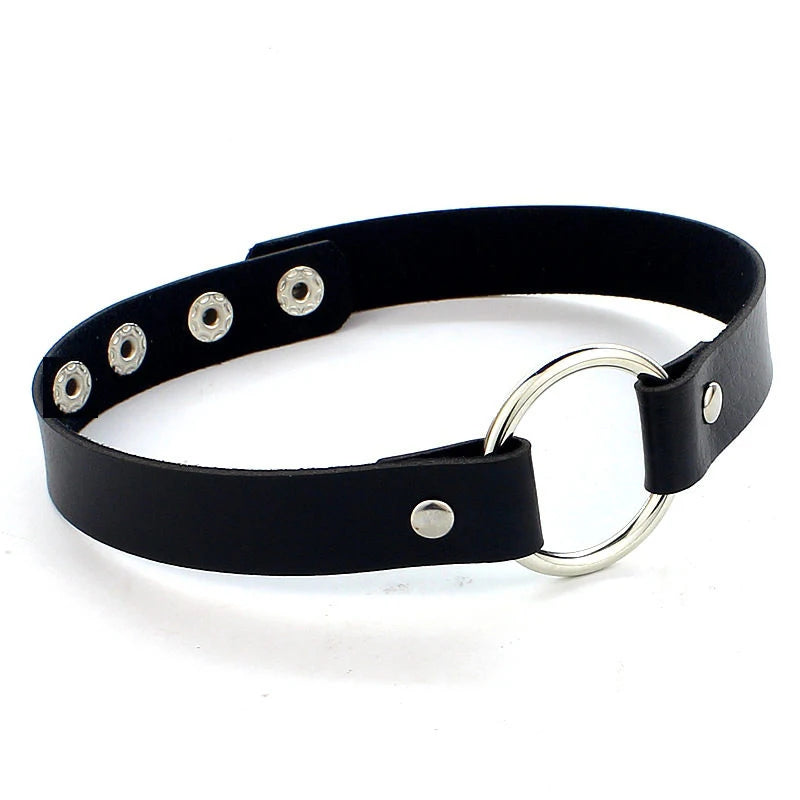 Punk Gothic Belt Choker Necklace PU Leather Necklaces For Women