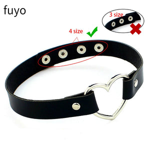 Punk Gothic Belt Choker Necklace PU Leather Necklaces For Women